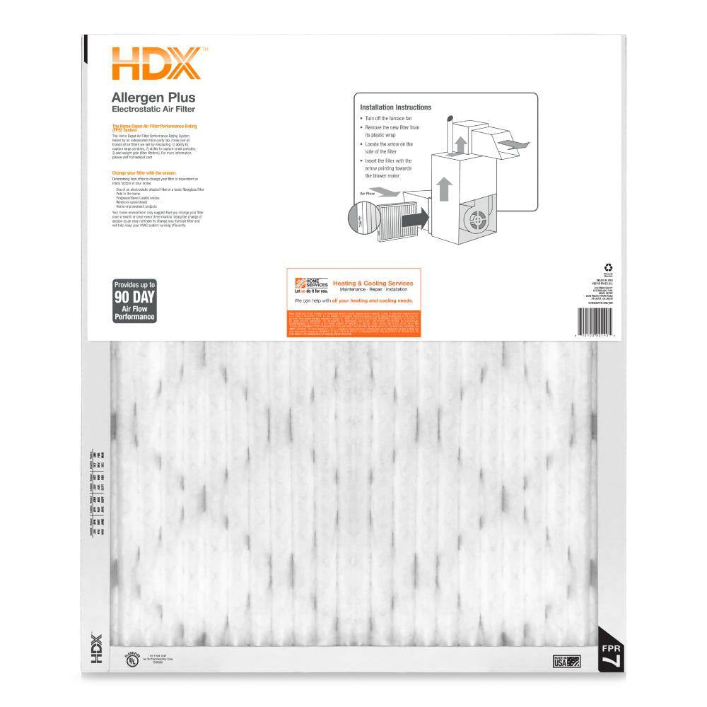 24 In. X 30 In. X 1 In. Allergen plus Pleated Air Filter FPR 7, MERV 11