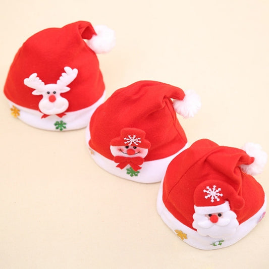 Christmas Decorations Non-Woven Cartoon Applique Luminous Hat
