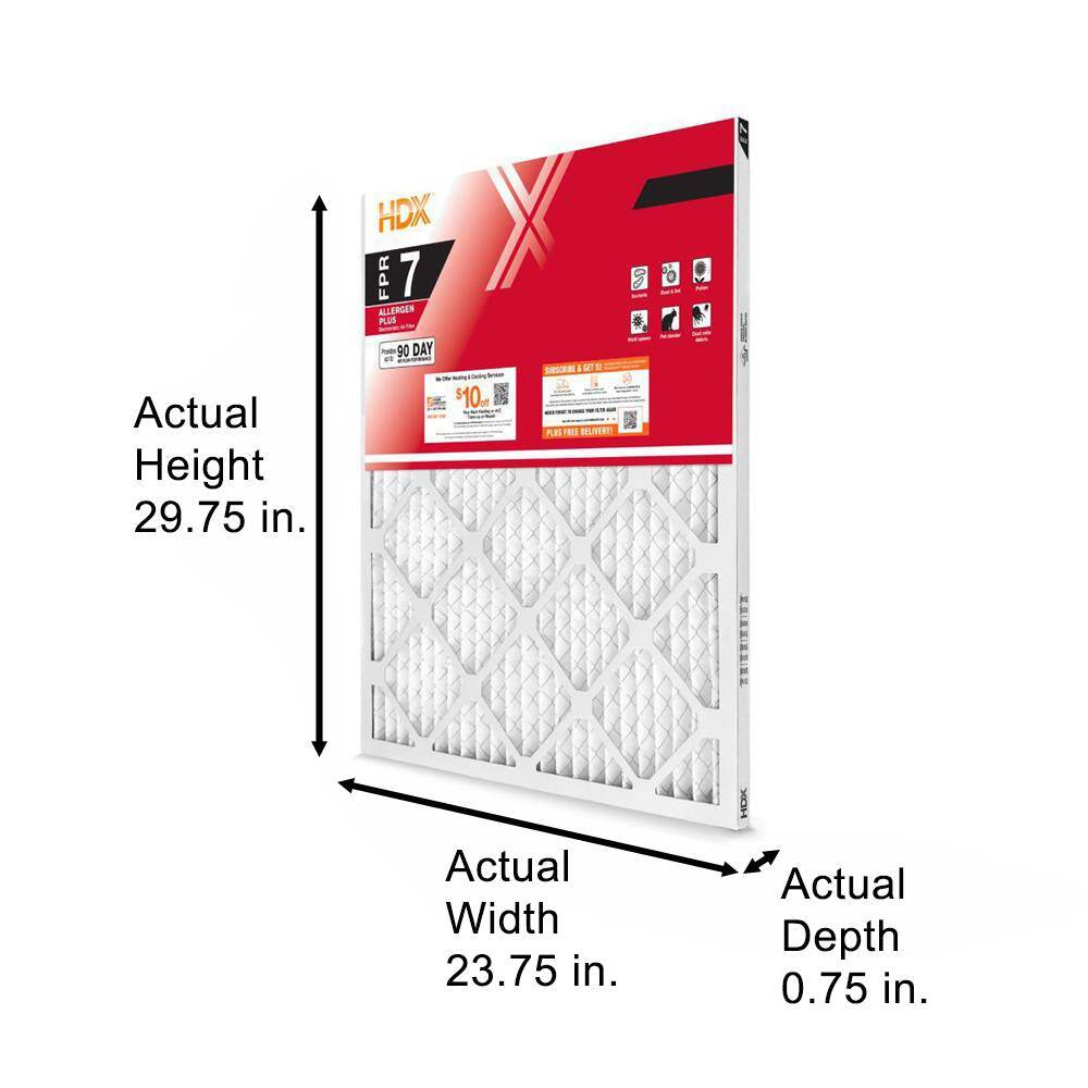 24 In. X 30 In. X 1 In. Allergen plus Pleated Air Filter FPR 7, MERV 11