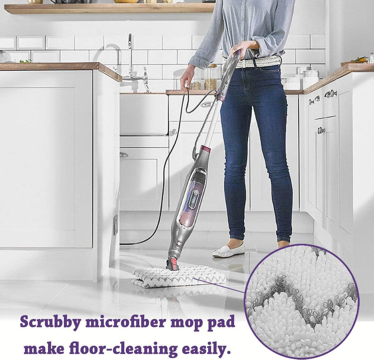 2 Pack of Steam Mop Pad for Shark Genius Lift-Away Pro S5003D S5002Q S5003A S6001W S6001WM S6002 S6002C S6003D S6003 S3973 S3973D S3973WM, Washable Reusable Replacement Mop Head by