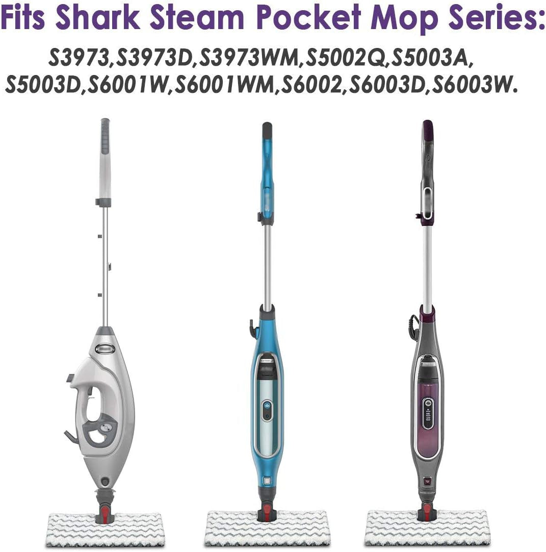 2 Pack of Steam Mop Pad for Shark Genius Lift-Away Pro S5003D S5002Q S5003A S6001W S6001WM S6002 S6002C S6003D S6003 S3973 S3973D S3973WM, Washable Reusable Replacement Mop Head by