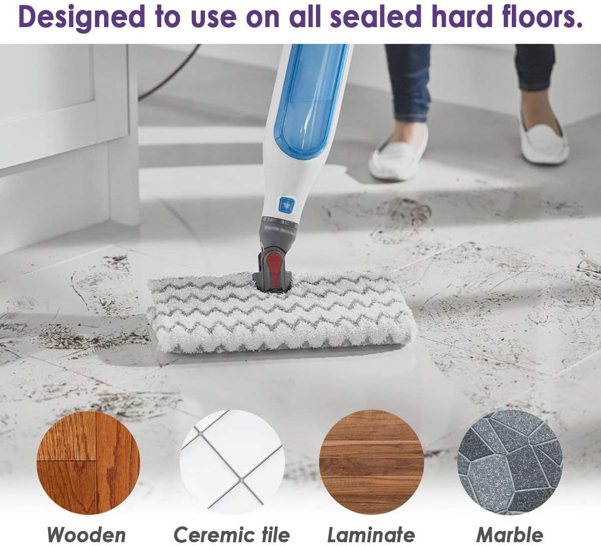 2 Pack of Steam Mop Pad for Shark Genius Lift-Away Pro S5003D S5002Q S5003A S6001W S6001WM S6002 S6002C S6003D S6003 S3973 S3973D S3973WM, Washable Reusable Replacement Mop Head by